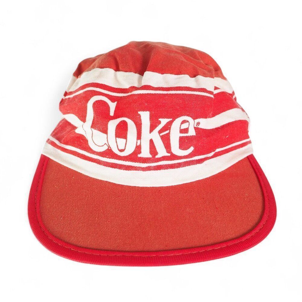 Coca-Cola Soda Pop‎ Vintage 70s / 80s Painter Hat Cap Red/ White